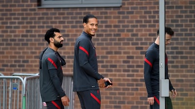 Mohamed Salah, Virgil van Dijk and Diogo Jota. Getty