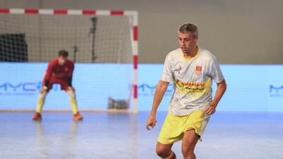 Dubai, United Arab Emirates - September 27th, 2017: The Premier Futsal finals will feature football legends from across the globe. Bengaluru v Chennai. Chennai's Hernan Crespo. Wednesday, September 27th, 2017 at Al Wasl Sports Club, Dubai.