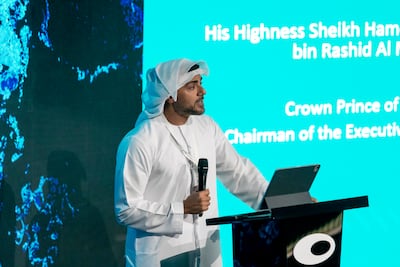 Issam Kazim, chief executive officer of Dubai Department of Tourism and Commerce Marketing, at Climate Future Week on Tuesday. Antonie Robertson / The National
