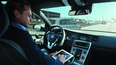 Volvo’s driverless vehicle will let those behind the wheel use other devices while travelling. Courtesy Volvo