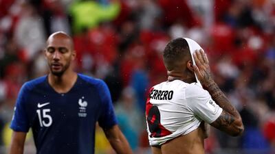Peru's Paolo Guerrero looks dejected. Damir Sagolj / Reuters