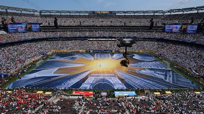 Inside the stadium before the closing ceremony ahead of the match. Reuters