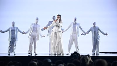 Iolanda, representing Portugal, with the song 'Grito' during the first semi-final of the song contest. EPA