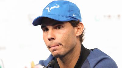 Rafael Nadal appears at a news conference ahead of his bid to win the China Open this week. Lintao Zhang / Getty Images
