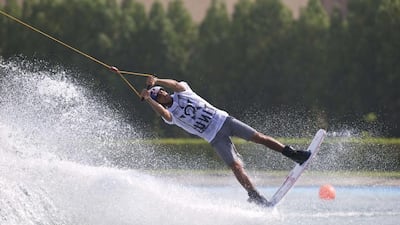 Omeir Saeed, 16, a student at British School Al Khubairat, has been practising twice a week for the Wakeboard Championship. Antonie Robertson / The National
