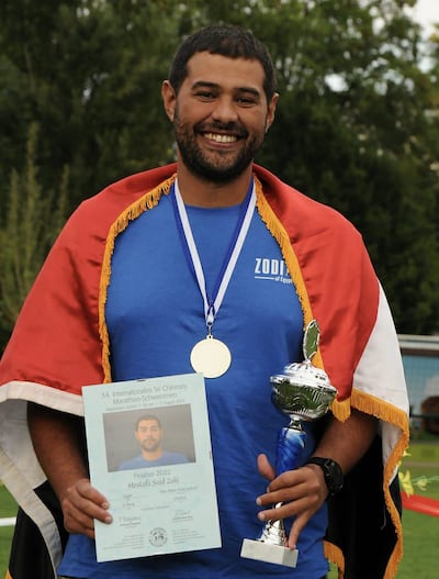 Egyptian swimmer Mostafa Said swam 26 kilometres in the Lake Zurich Marathon Swim, one of the world’s longest swimming races, in August. Photo: Mostafa Said