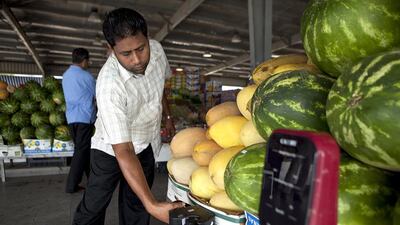 National food prices fell from 2.1 per cent to 1.3 per cent last year. Silvia Razgova / The National