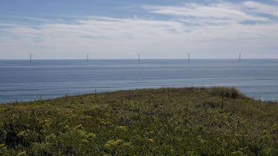 The wind farm stands about 5km off of Block Island, in the state of Rhode Island. Scott Eisen / Getty / AFP