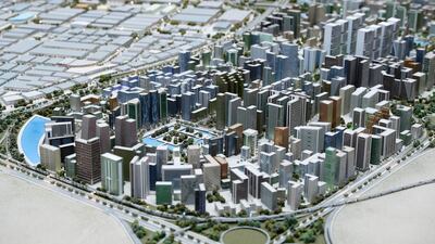 View of the Dubai South model at the developer's headquarters in Dubai. Pawan Singh / The National