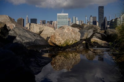 UN headquarters, centre, on the New York City skyline. AFP
