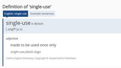 The word "single-use" has been named the Collins Dictionary word of the year.