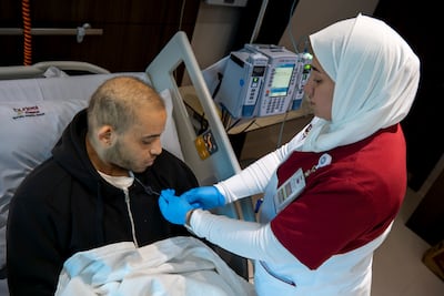 Yassin Sedhom has a rare form of cancer, which returned in January. Ahmed Ramzan / The National