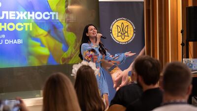 A celebration of Ukrainian Independence Day with song at The Bridge Hub in Al Qana, Abu Dhabi