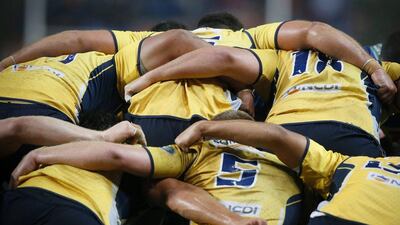 The ACT Brumbies form a scrum during their Super Rugby play-off qualifier victory over the Western Stormers last week. Nic Bothma / EPA / June 20, 2015