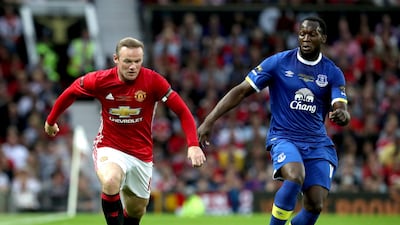 Manchester United's Wayne Rooney, left, in action against Everton's Romelu Lukaku during the 2016/17 Premier League season.