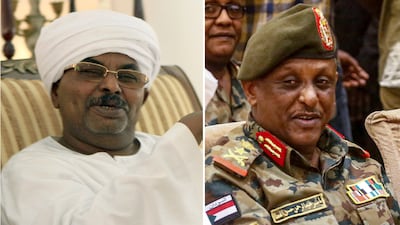 Salah Gosh, left, and Yasser Al Atta are among the prominent figures referred to the Abu Dhabi Federal Court of Appeal. AFP