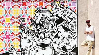 Ruben Sanchez , a street artist in Dubai, hopes to give Al Quoz industrial area a lift, with his works.