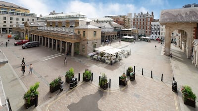 The apartment offers south-facing views over Covent Garden piazza