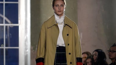 A model presents a creation at the Burberry Spring/Summer 2018 show at London Fashion Week. Mary Turner / Reuters