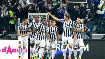 Opponents point to the many resources Juventus has at their disposal, such as forward Fernando Llorente, second from right, and the deep coffers they can turn to during the winter transfer window as reason Juve are favoured to repeat as Serie A champions. Massimo Pinca / AP Photo