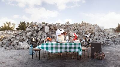 Hamad Khoula's experimental shot includes a woman whose head has been removed digitally.