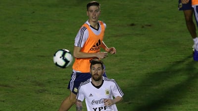 Lionel Messi keeps his eye on the ball during Argentina's final training session before they start their Copa America campaign on Saturday. Reuters
