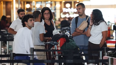 Stranded passengers at Soekarno-Hatta International Airport in Jakarta. Reuters