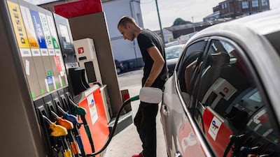 A motorist fills his car at a Total Energies petrol station in Faches-Thumesnil near Lille, northern France. Diesel prices have soared in Europe. AFP