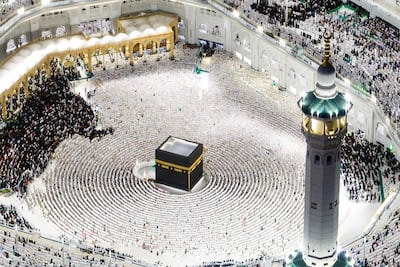 Muslims pray around the Kaaba at the Grand Mosque in the holy city of Makkah. AFP