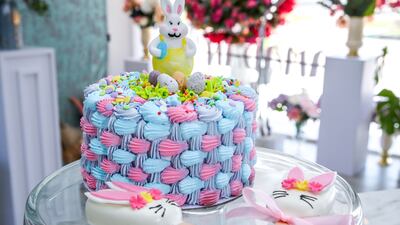 Basket Weave Easter Cake by Little Baker Sweets in Abu Dhabi. Victor Besa / The National