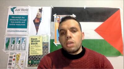 Swede Yousef Aljamal, sole director of International United Nations Watch, appears on a Facebook Live talk.