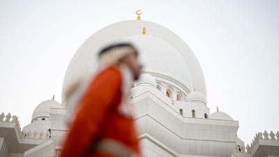 UAE Armed Forces honour guard participates in Eid Al Adha prayers at Sheikh Zayed Grand Mosque in 2025. Photo: UAE Presidential Court