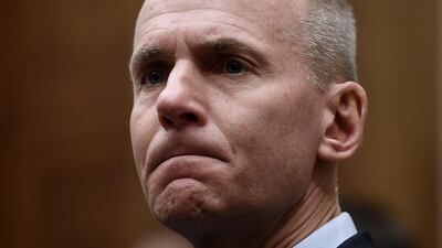 Boeing chief executive Dennis Muilenburg at a hearing in front of congressional lawmakers in Washington earlier this month. AFP