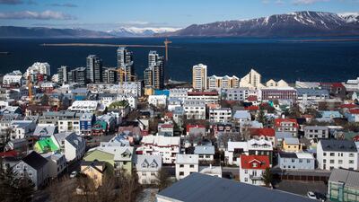 Downtown Reykjavík seen from the top of Hallgrímskirkja, a Lutheran church. Some 60 per cent of Iceland's population lives in the capital. Getty Images