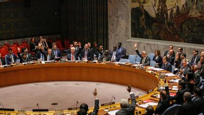 Members of the UN Security Council vote on supporting Russian-Turkish peace efforts for Syria on December 31, 2016, at the UN headquarters in New York. Kena Betancur / AFP