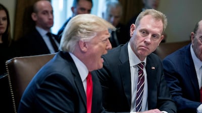 US President Trump in the Cabinet Room of the White House. The US might yet lead global economic growth this year. EPA