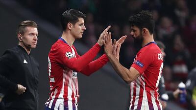 Alvaro Morata replaces Diego Costa in one of three Atletico Madrid substitutions that helped change the game against Juventus. Reuters