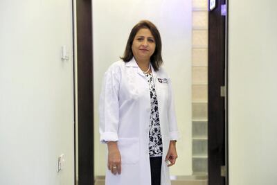Dr Sarla Kumari in her clinic at Canadian Specialist Hospital in Dubai. Pawan Singh / The National