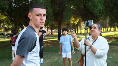 Phil Foden with The National reporter Reem Abulleil. Victor Besa / The National