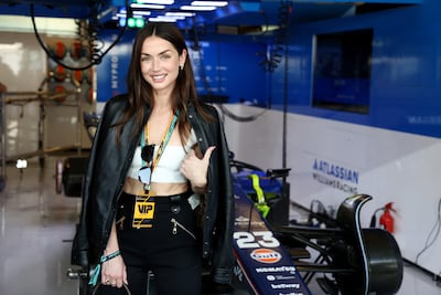 Ana de Armas at the Williams garage ahead of the Abu Dhabi Grand Prix at Yas Marina Circuit. Getty Images