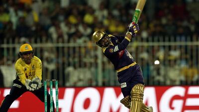 Ahmed Shehzad of Quetta Gladiators plays a shot against Peshawar Zalmi during at the Sharjah Cricket Stadium. Satish Kumar / The National