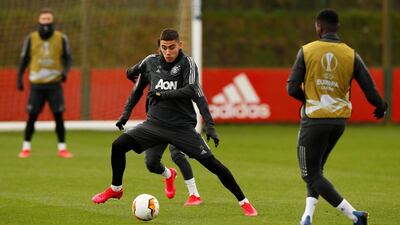 Manchester United's Andreas Pereira during training. Reuters
