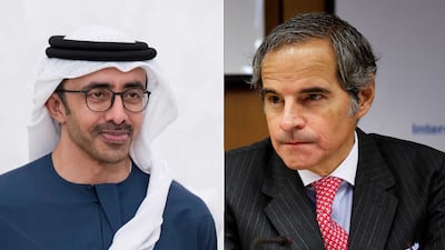 Sheikh Abdullah bin Zayed, Deputy Prime Minister and Minister of Foreign Affairs, has spoken to the IAEA's Rafael Grossi. UAE Presidential Court; Reuters