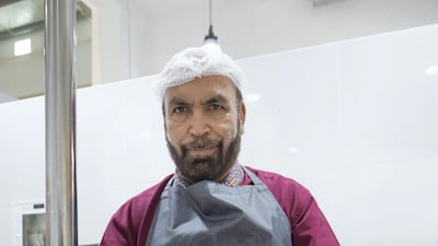 Sibghat Ullah: Pakistani meat seller Sibghat Ullah has lived in Dubai for a whopping 42 years. He never gets sick of pleasing his customers, he tells us. He laments the fact that sometimes he does not have access to good-quality produce but, like Qayyum, he praises the team at the market for making his days more enjoyable. “I can never thank them enough and will never forget this,” he says. “The cleanliness in the market is excellent, and if we face any problems the team will always sort it out quickly and efficiently. Leslie Pableo / The National