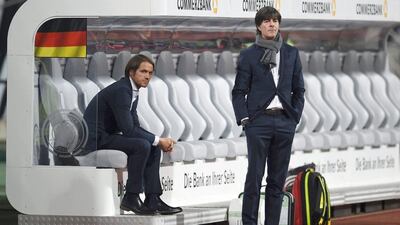 Germany manager Joachim Loew observes his side during their 4-0 win over Gibraltar in Euro 2016 qualifying on Saturday. Tobias Hase / EPA / November 14, 2014