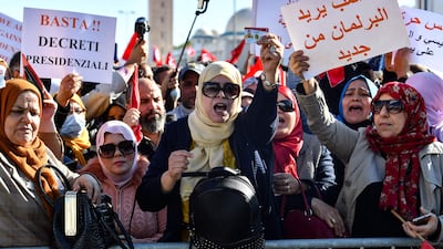 Mr Saied granted himself judicial powers in his power grab that opponents have called a coup. AFP