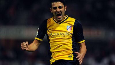 David Villa scored Atletico Madrid's second goal on Thursday. Jorge Guerrero / AFP