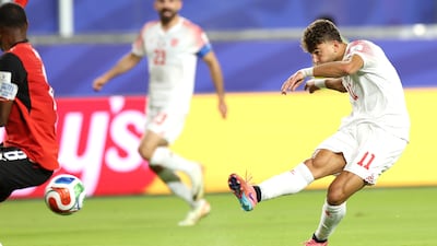 Odeh Al Fakhouri of Jordan has an attempt on goal. EPA
