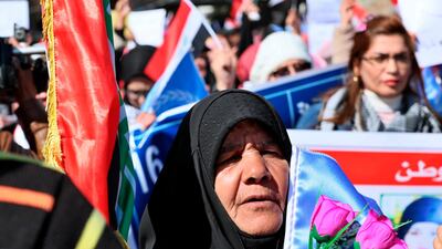 Women take part in a protest in Tahrir Square. AP Photo