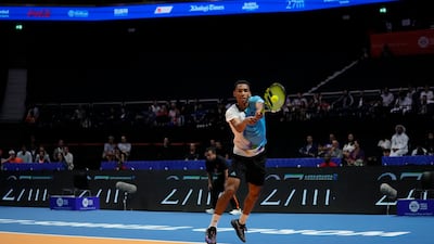 Felix Auger-Aliassime of Kites, plays against Dominic Thiem of Hawks. AP
